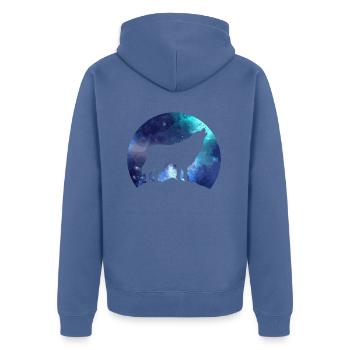Cadeau de loup - Veste à capuche bio Premium Unisexe - bleu pigeon - Dos - Nico (187cm)
