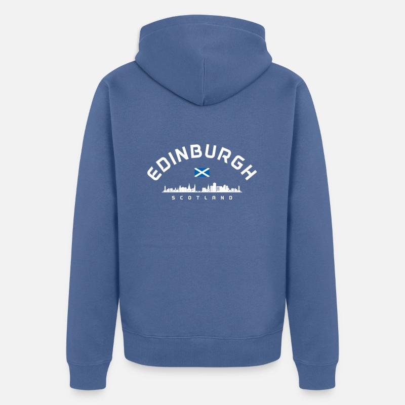 Drapeau écossais d’Écosse d’Édimbourg - Veste à capuche bio Premium Unisexe - bleu pigeon