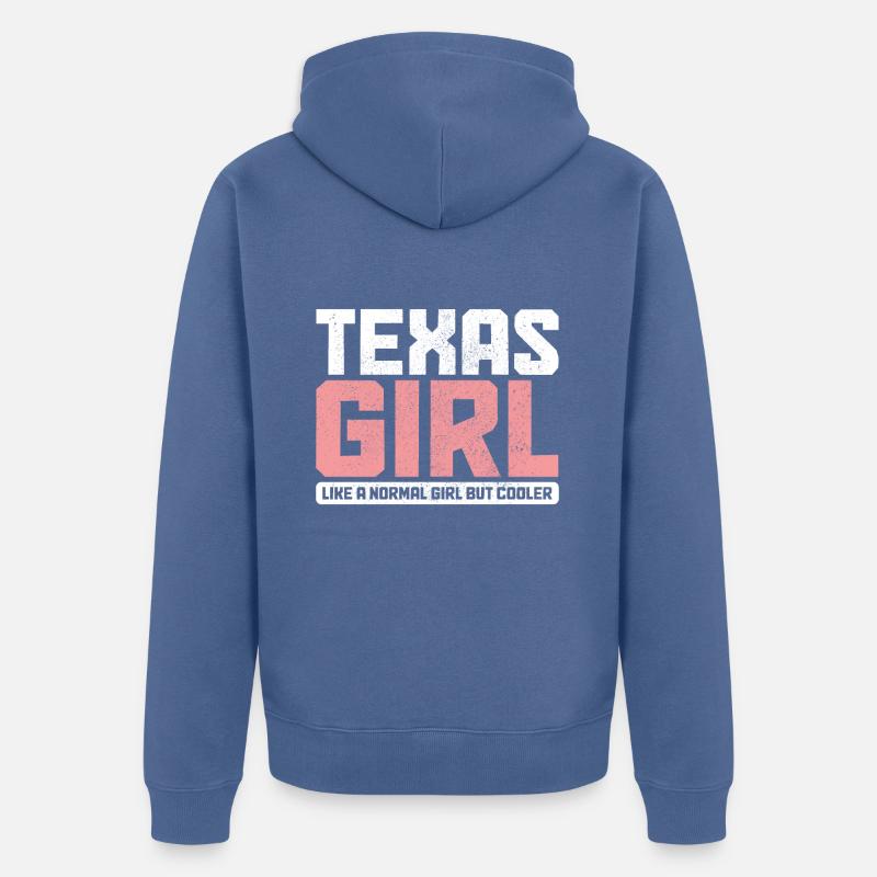 Texas - Unisex Premium Bio Zip Hoodie - Taubenblau