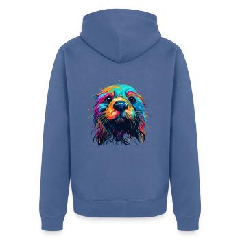 Otter Lustig Geschenk - Unisex Premium Bio Zip Hoodie - Taubenblau - Hinten - Nico (187cm)