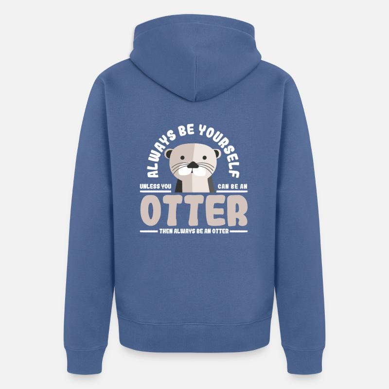 Loutre - Veste à capuche bio Premium Unisexe - bleu pigeon