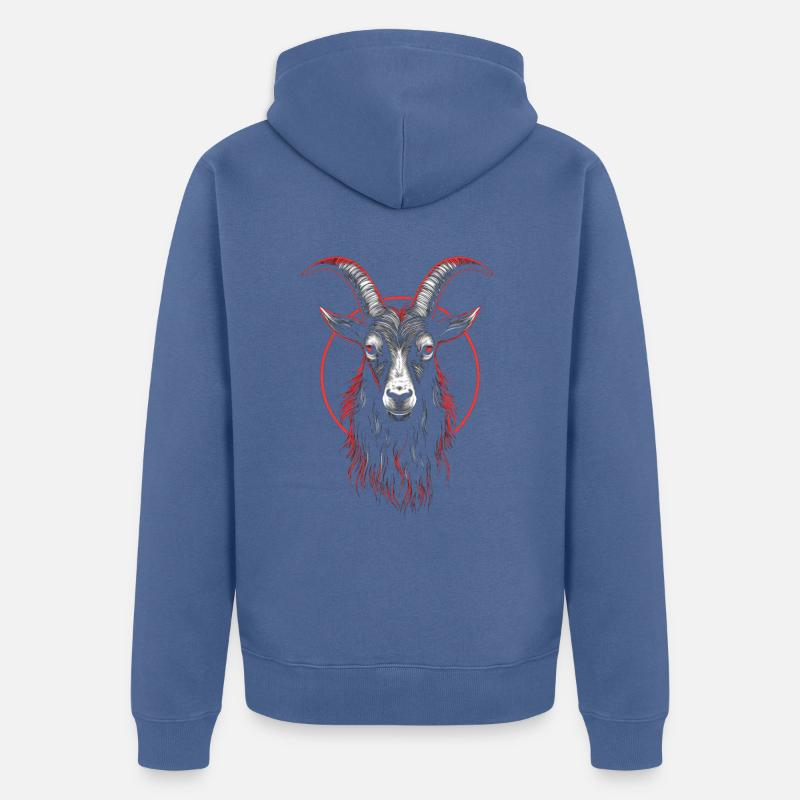 Ziege Baphomet - Unisex Premium Bio Zip Hoodie - Taubenblau