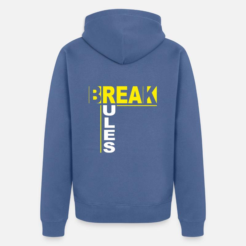 Break Rules - Veste à capuche bio Premium Unisexe - bleu pigeon