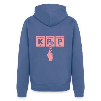 K-Pop Fan Gift Korean Pop Music - Unisex Premium Organic Zip Hoodie - stone blue - Back - Nico (187cm)