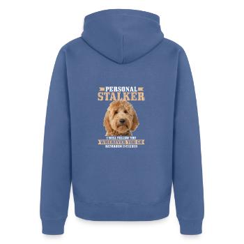 Goldendoodle Dog The Dood Gift - Unisex Premium Organic Zip Hoodie - stone blue - Back - Nico (187cm)
