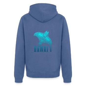 Hawaï Aloha Souvenir hawaïen - Veste à capuche bio Premium Unisexe - bleu pigeon - Dos - Nico (187cm)