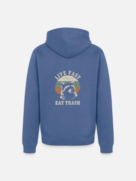Raccoon Funny Gift - Unisex Premium Organic Zip Hoodie - stone blue
