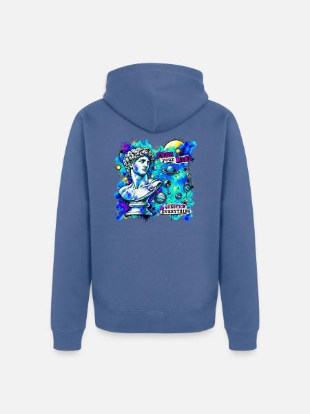 The Philosopher - Unisex Premium Bio Zip Hoodie - Taubenblau