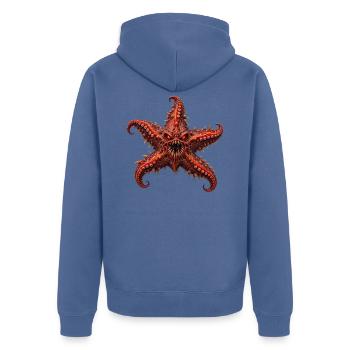Unheimlicher Albtraum-Seestern - Unisex Premium Bio Zip Hoodie - Taubenblau - Hinten - Nico (187cm)