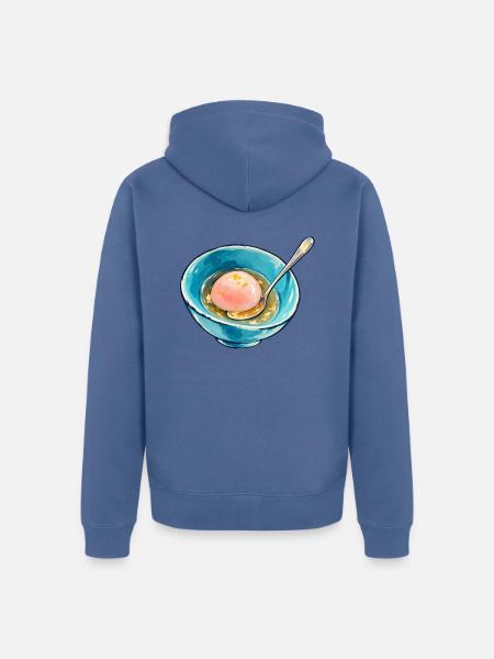 Blaue Aquarell-Eierschale - Unisex Premium Bio Zip Hoodie - Taubenblau