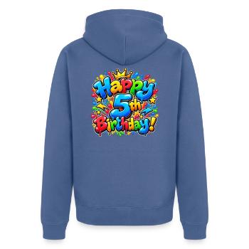 Herzlichen Glückwunsch zum 5. Geburtstag Graffiti: Epische Straßenparty! - Unisex Premium Bio Zip Hoodie - Taubenblau - Hinten - Nico (187cm)