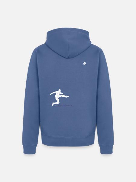 Calcio Bosnia-Erzegovina Bosna Fudbal - Felpa con cappuccio ecologica premium unisex - grigio-azzurro