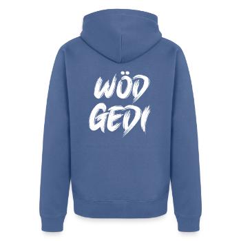 Wöd Gedi Bester Gedi sein Patenonkel fragen Taufe - Unisex Premium Bio Zip Hoodie - Taubenblau - Hinten - Nico (187cm)