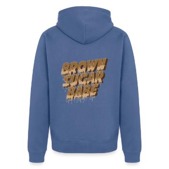 Juneteenth Black History Day Pride Gift - Unisex Premium Organic Zip Hoodie - stone blue - Back - Nico (187cm)