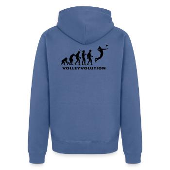 vollevolution - Veste à capuche bio Premium Unisexe - bleu pigeon - Dos - Nico (187cm)