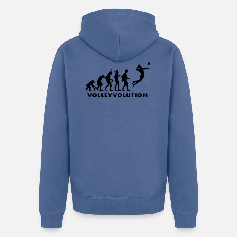 vollevolution - Veste à capuche bio Premium Unisexe - bleu pigeon