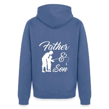 Le père et le fils pêcher pêche pêcher pêcher pêche cadeau pêche - Veste à capuche bio Premium Unisexe - bleu pigeon - Dos - Nico (187cm)