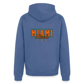 Miami - Veste à capuche bio Premium Unisexe - bleu pigeon - Dos - Nico (187cm)
