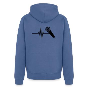My heart beats for singing - music singing micro - Unisex Premium Organic Zip Hoodie - stone blue - Back - Nico (187cm)