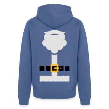 Santa suit and beard - Unisex Premium Organic Zip Hoodie - stone blue - Back - Nico (187cm)