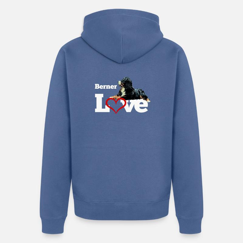 Bouvier bernois - Veste à capuche bio Premium Unisexe - bleu pigeon
