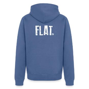 Erde flach - Unisex Premium Bio Zip Hoodie - Taubenblau - Hinten - Nico (187cm)