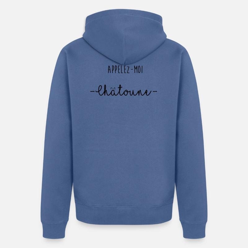 APPELEZ MOI CHATOUNE - Veste à capuche bio Premium Unisexe - bleu pigeon