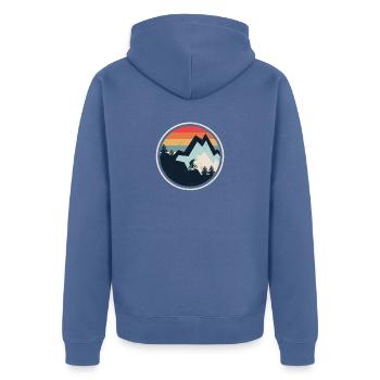 vélo de montagne - Veste à capuche bio Premium Unisexe - bleu pigeon - Dos - Nico (187cm)