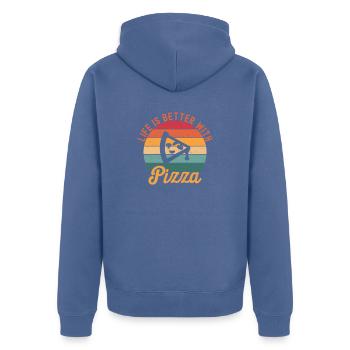 Pizza - Veste à capuche bio Premium Unisexe - bleu pigeon - Dos - Nico (187cm)