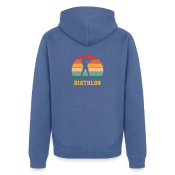 biathlon - Veste à capuche bio Premium Unisexe - bleu pigeon - Dos - Nico (187cm)