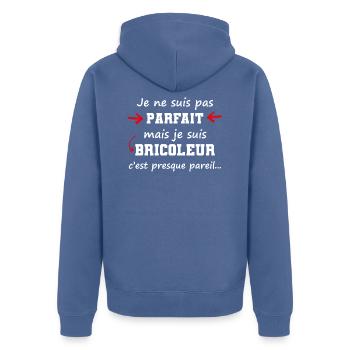 I'm not perfect, but I'm a handyman - Unisex Premium Organic Zip Hoodie - stone blue - Back - Nico (187cm)