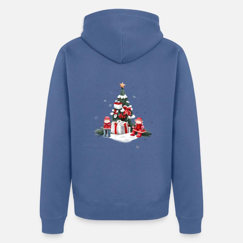 Weihnachtskinder - Unisex Premium Bio Zip Hoodie - Taubenblau