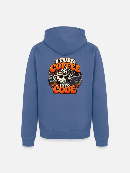 Ich verwandle Kaffee in Code | Programmierer - Unisex Premium Bio Zip Hoodie - Taubenblau