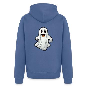 Design d’Halloween effrayant pour la prochaine fête - Veste à capuche bio Premium Unisexe - bleu pigeon - Dos - Nico (187cm)