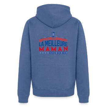 Maman Fête des mères ma maman Cadeau pour maman !! - Veste à capuche bio Premium Unisexe - bleu pigeon - Dos - Nico (187cm)