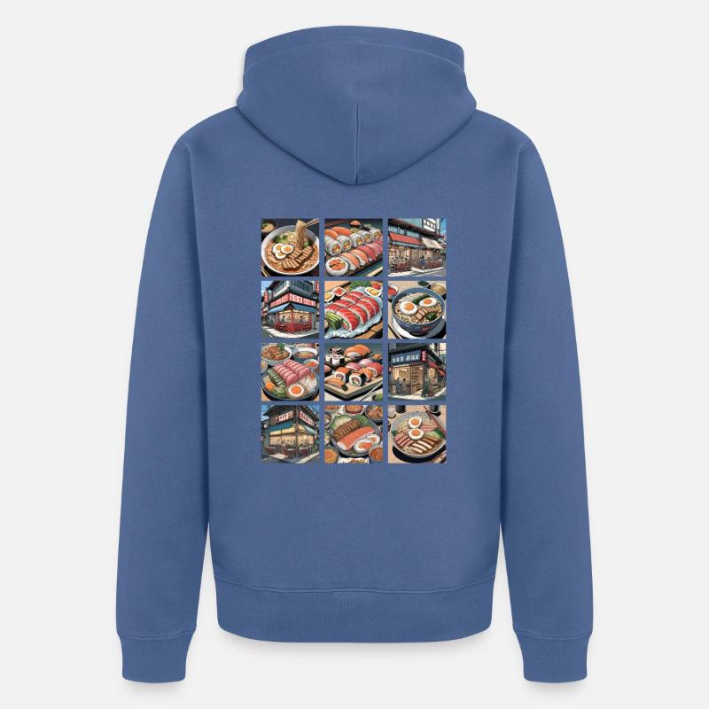 Sushi-Mix - Unisex Premium Bio Zip Hoodie - Taubenblau