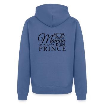 fête des mères cadeau maman ma maman anniversaire - Veste à capuche bio Premium Unisexe - bleu pigeon - Dos - Nico (187cm)