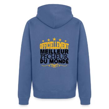 Pêcheur meilleur de tous les temps - Veste à capuche bio Premium Unisexe - bleu pigeon - Dos - Nico (187cm)