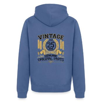Vintage 25 years - birthday gift 25 years !!! - Unisex Premium Organic Zip Hoodie - stone blue - Back - Nico (187cm)