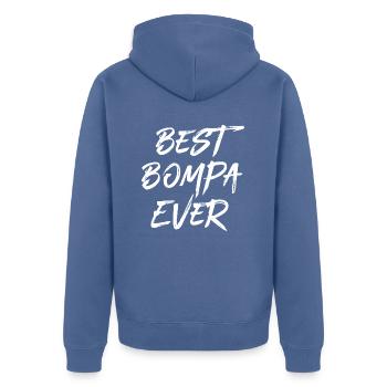 Bester Bompa Belgien Opa flämisch Vater Flandern - Unisex Premium Bio Zip Hoodie - Taubenblau - Hinten - Nico (187cm)