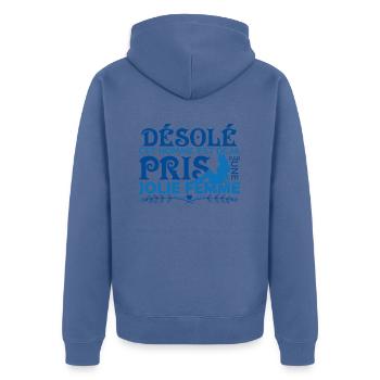 Cadeau Mari Copain Le meilleur copain du monde !! - Veste à capuche bio Premium Unisexe - bleu pigeon - Dos - Nico (187cm)