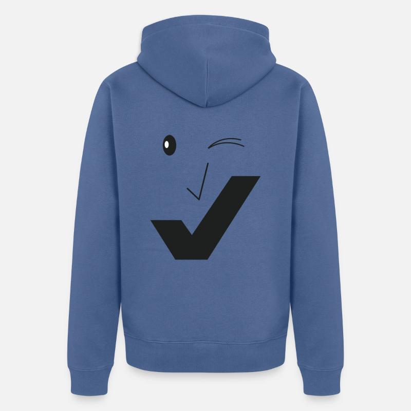 Beau sourire - Beau visage C02 - Veste à capuche bio Premium Unisexe - bleu pigeon