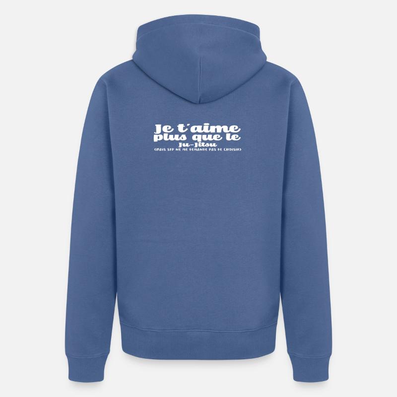 Je t'aime Ju-Jitsu noel - Veste à capuche bio Premium Unisexe - bleu pigeon