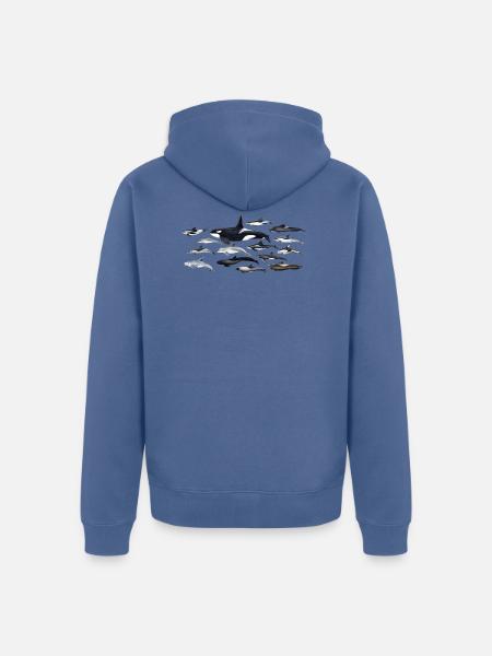 Dolphins - Dolphins - Dauphins - Delphinidae - Unisex Premium Organic Zip Hoodie - stone blue