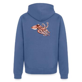 Octopus - Octopus vulgaris - Octopus Pieuvre Poulpe - Veste à capuche bio Premium Unisexe - bleu pigeon - Dos - Nico (187cm)