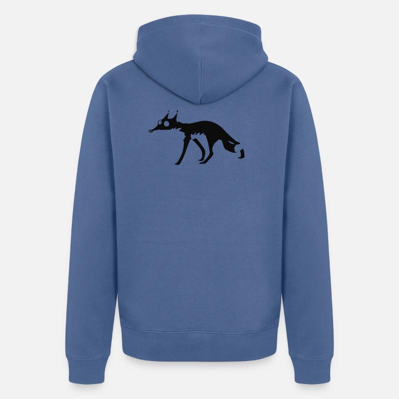 Black Fox n ° 4 - Veste à capuche bio Premium Unisexe - bleu pigeon