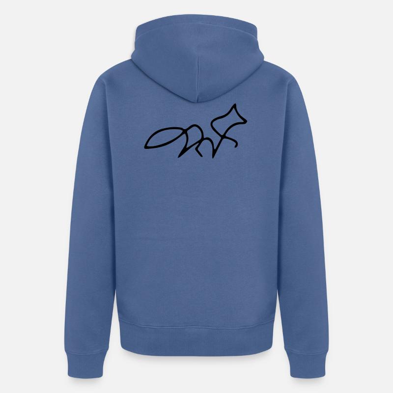 Fox oneline - Unisex Premium Bio Zip Hoodie - Taubenblau