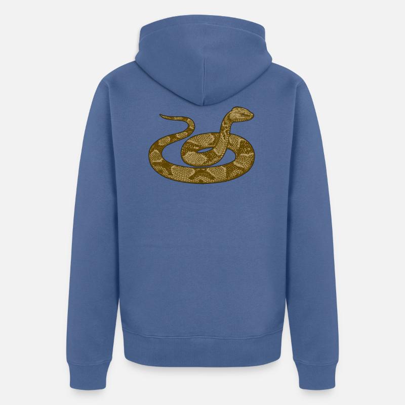 Serpent en colère - Veste à capuche bio Premium Unisexe - bleu pigeon