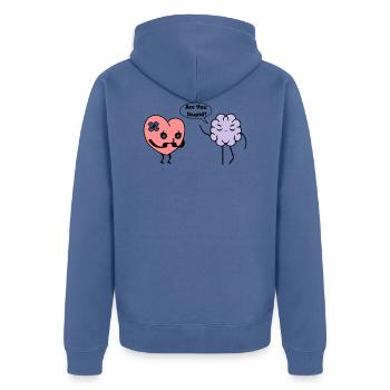 Apprendre le coeur - Veste à capuche bio Premium Unisexe - bleu pigeon - Dos - Nico (187cm)