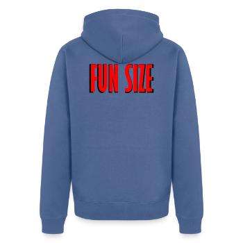 fun size - Unisex Premium Organic Zip Hoodie - stone blue - Back - Nico (187cm)